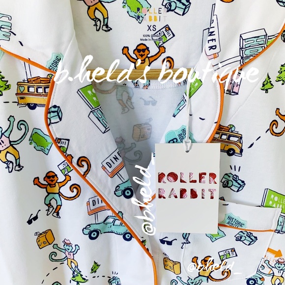 Roller Rabbit On The Road Polo Pajamas in White Size X-Small (XS) Brand New NWT - Picture 3 of 16